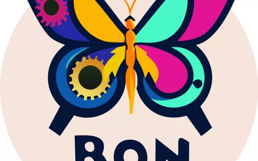 prosty graficzny wizerunek motyla w stylu steampunk