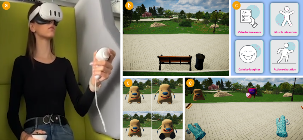 Kolaż kilku zdjęć ilustrujących aplikację VR i jej użytkownika  