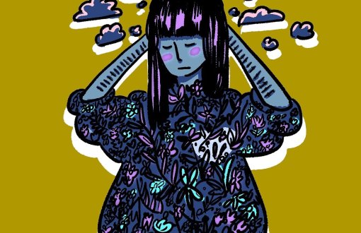 Ilustracja cyfrowa przedstawiająca młodą kobietę 